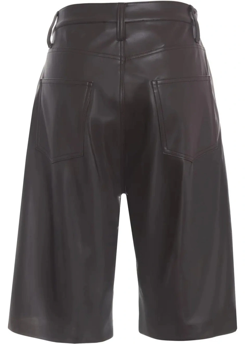 Pantaloni scurti Jucca maro din piele ecologica - Img 5