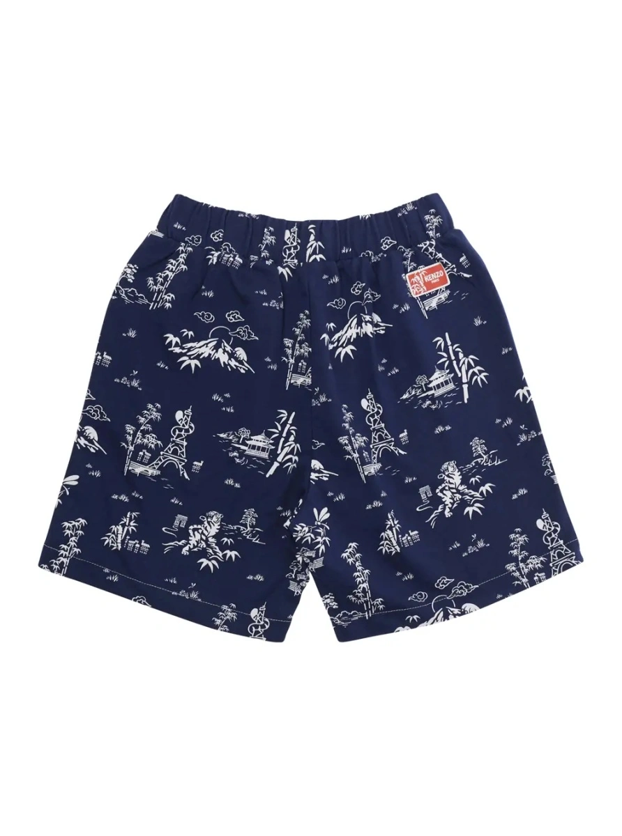 Pantaloni scurti Kenzo albastri din bumbac - Img 2