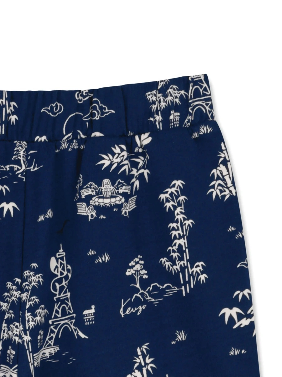 Pantaloni scurti Kenzo albastri din bumbac - Img 5