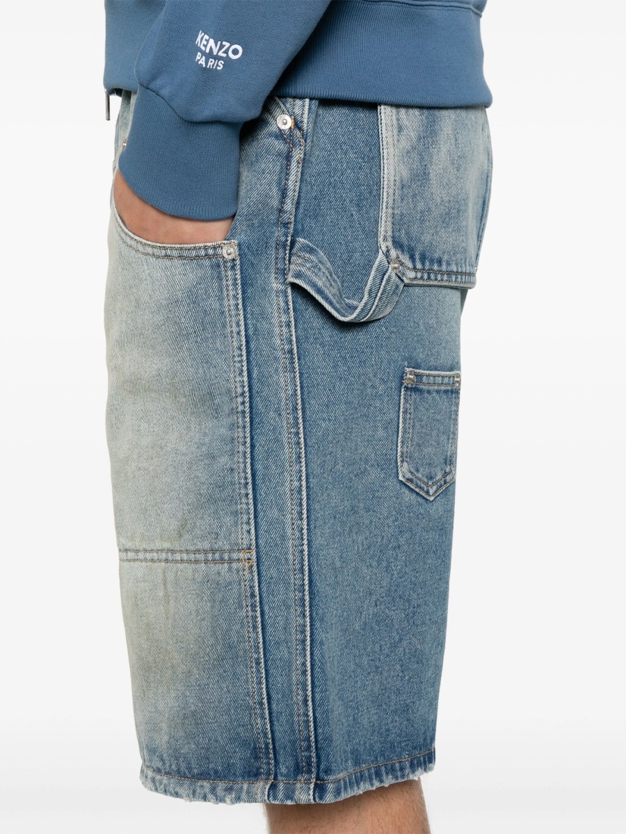 Pantaloni scurti Moschino albastri din bumbac - Img 5