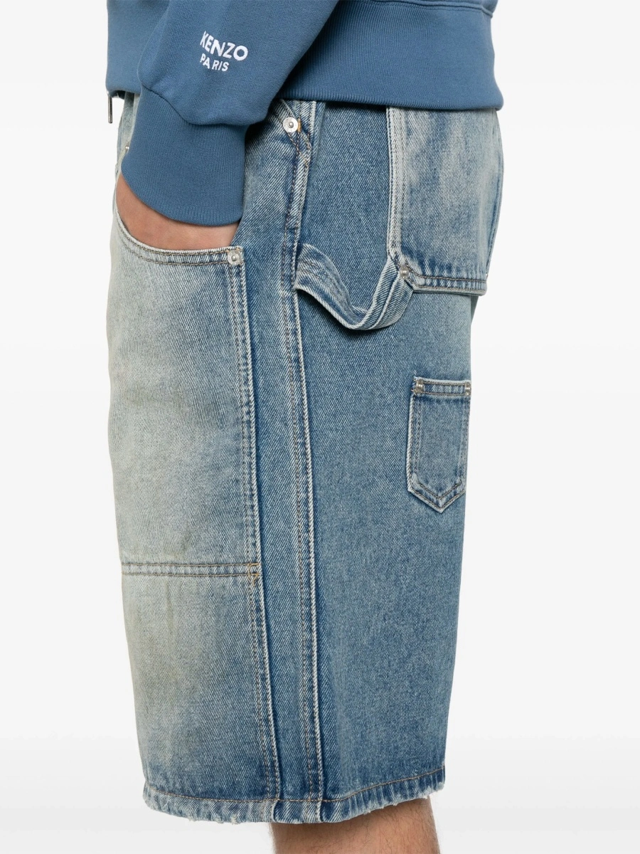 Pantaloni scurti Moschino albastri din bumbac - Img 5