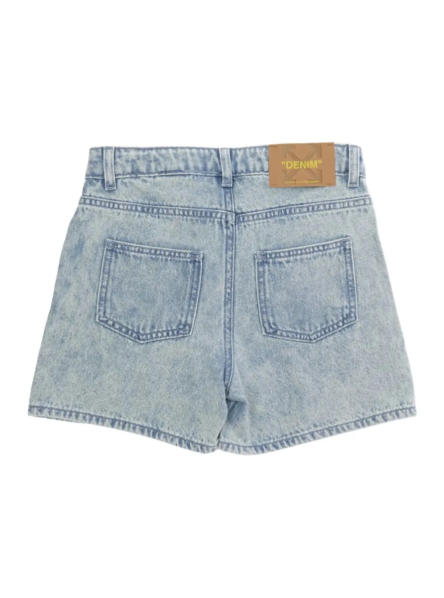 Pantaloni scurti Off-White albastri din bumbac - Img 2