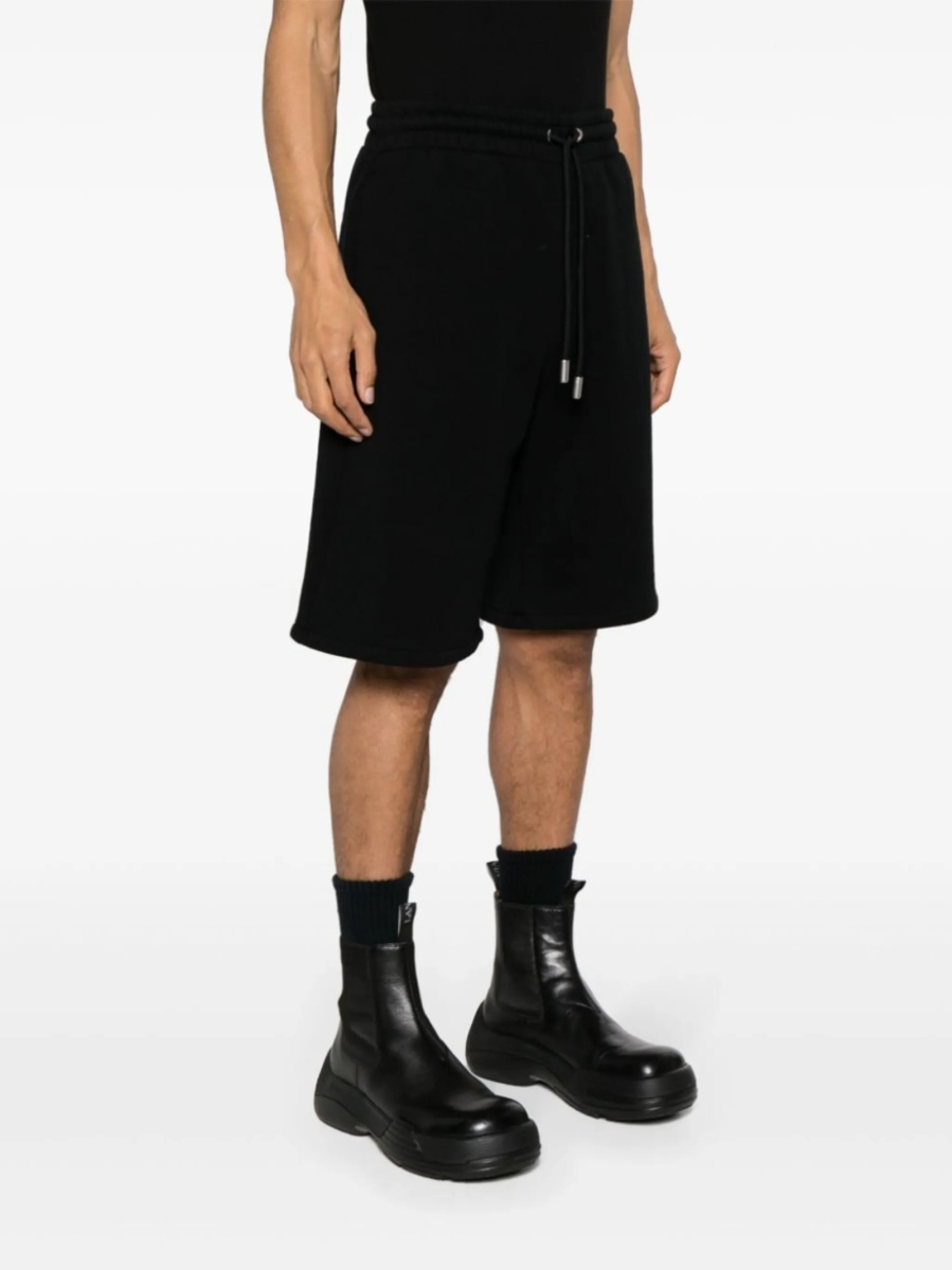 Pantaloni scurti Off-White negri din bumbac organic - Img 4