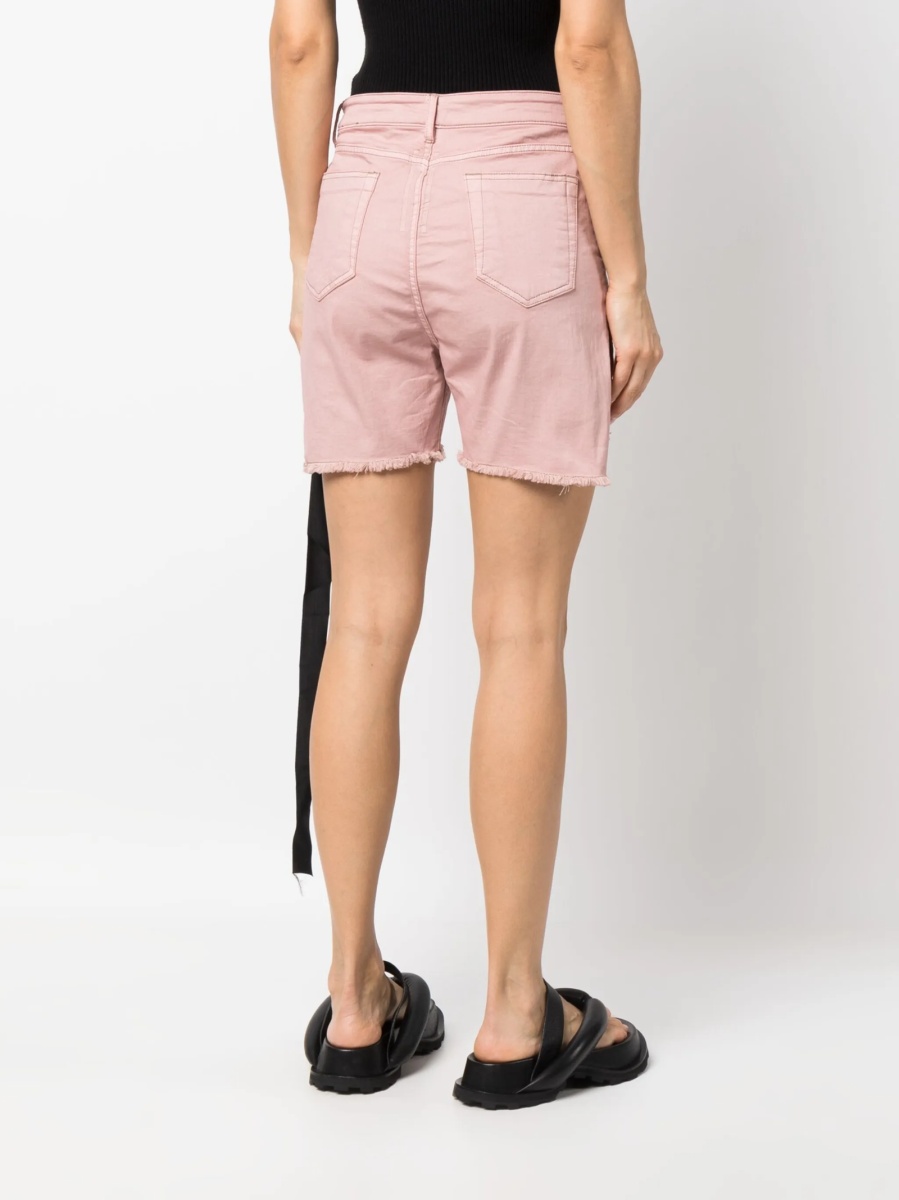 Pantaloni scurti Rick Owens roz din cauciuc si polyester - Img 4