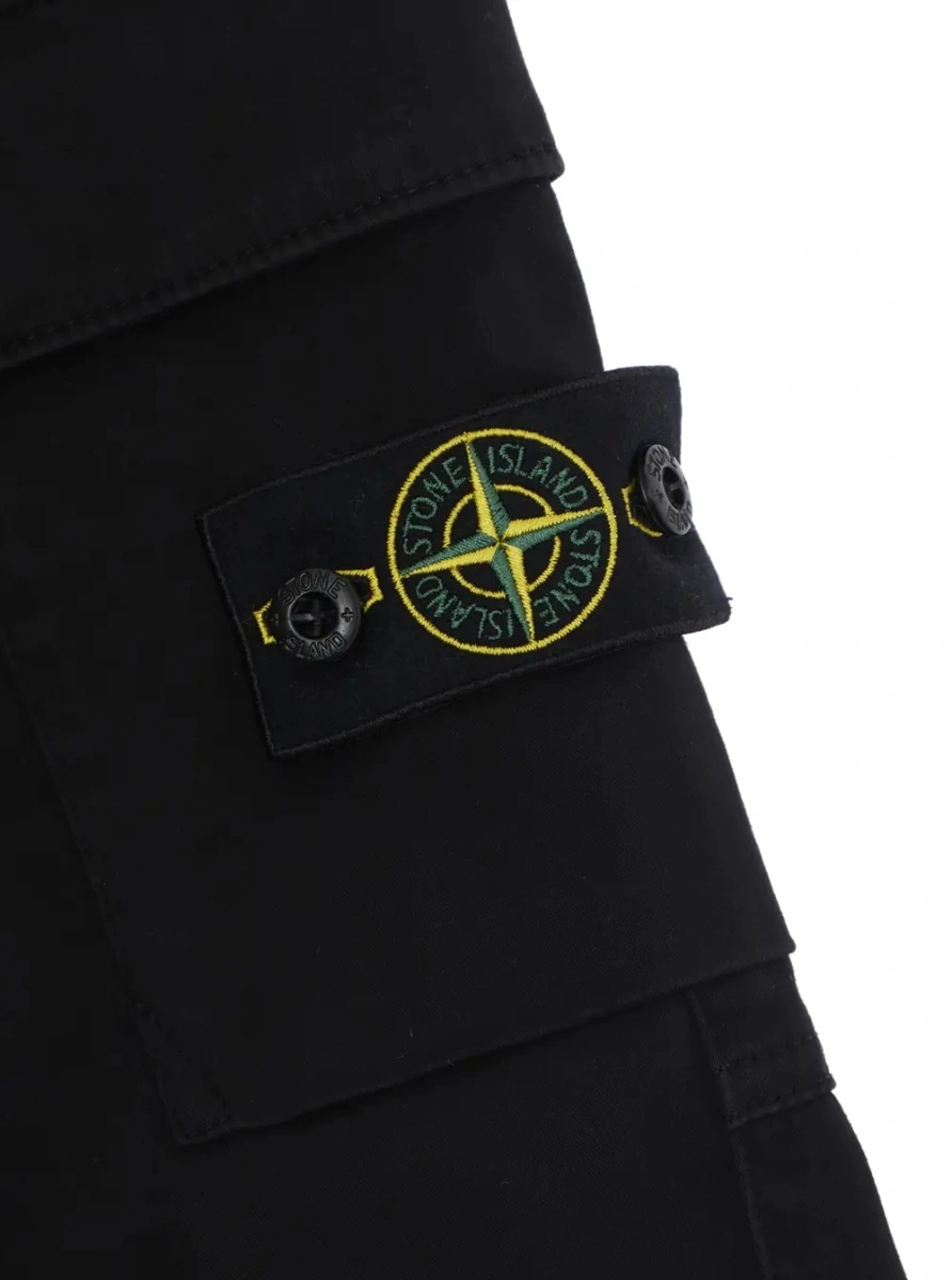 Pantaloni Stone Island negri din bumbac - Img 3