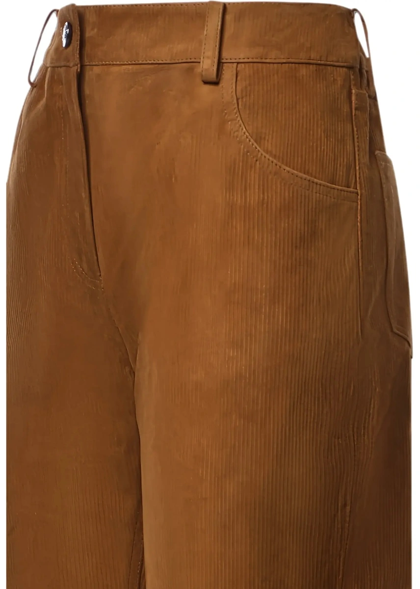 Pantaloni Straight-leg corduroy-effect leather Pants - Img 5