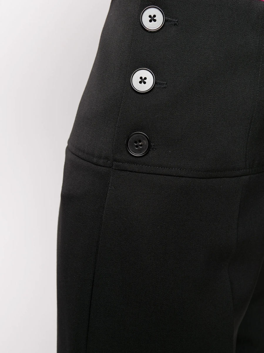 Pantaloni talie inalta Jil Sander negri din lana - Img 5