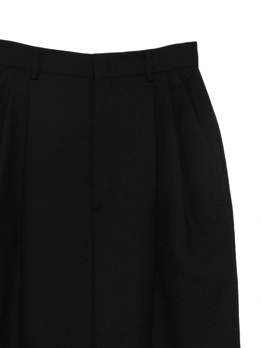 Pantaloni talie inalta Moschino negri din lana - Img 3