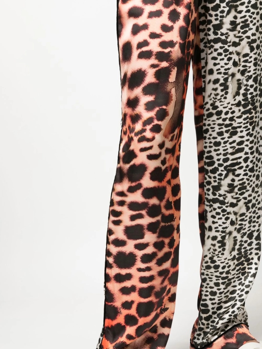 Pantaloni talie inalta Roberto Cavalli neutri - Img 5