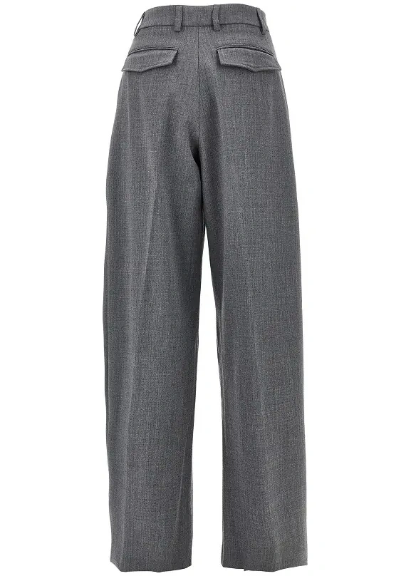 Pantaloni The Latest gri din lana - Img 3