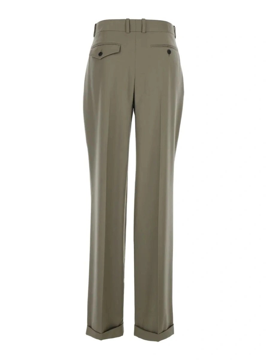 Pantaloni THE ROW verzi din lana - Img 2
