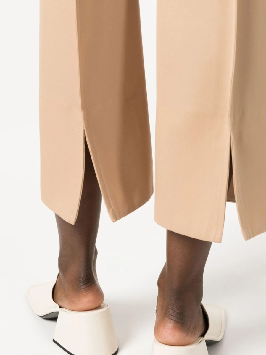 Pantaloni trei sferturi Jil Sander neutri din lana - Img 5