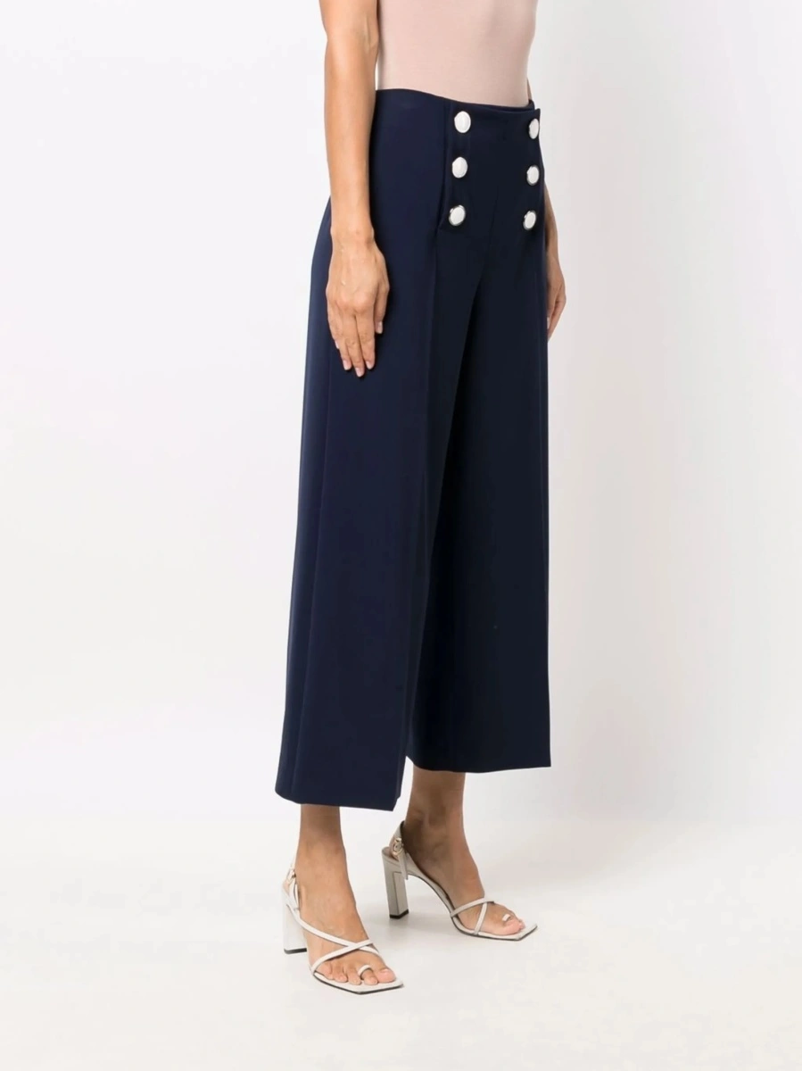 Pantaloni trei sferturi LOVE Moschino albastri din spandex/elastan si polyester - Img 3