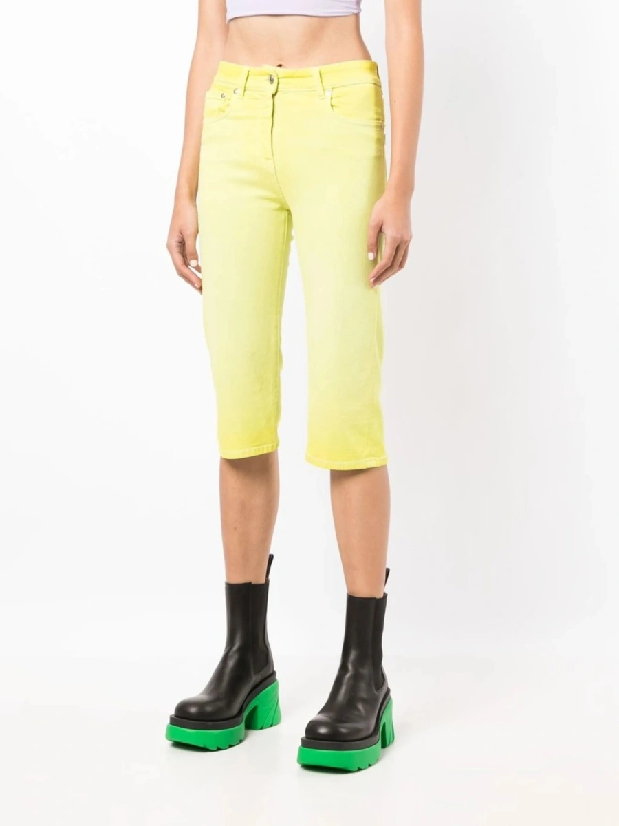 Pantaloni trei sferturi MSGM galbeni - Img 3
