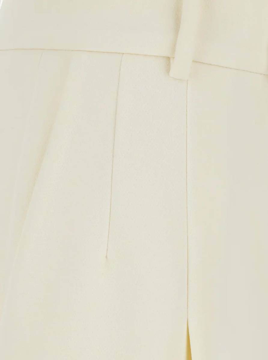 Pantaloni White Flared Pants with Front Pleats in Tech Fabric for Women - Img 3