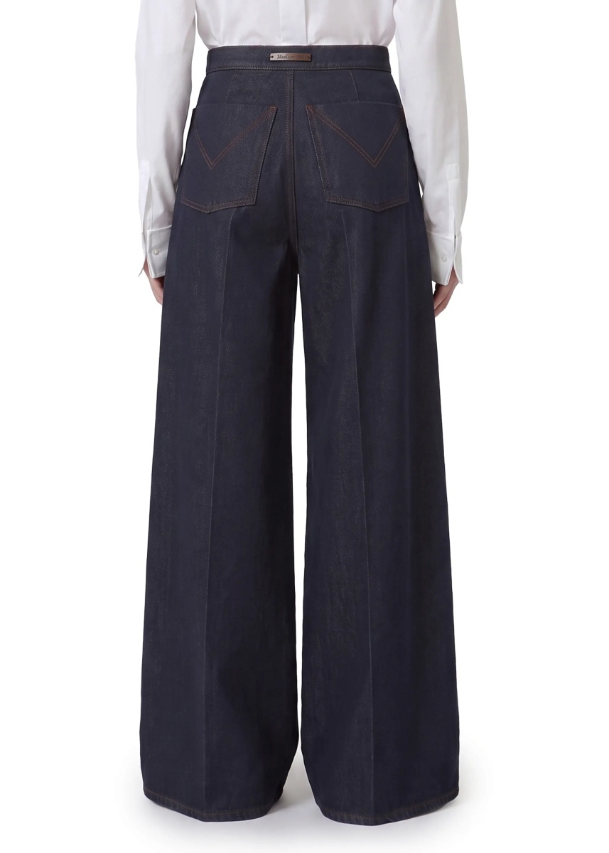 Pantaloni Wide Leg Denim-Effect Quatto Trousers - Img 3