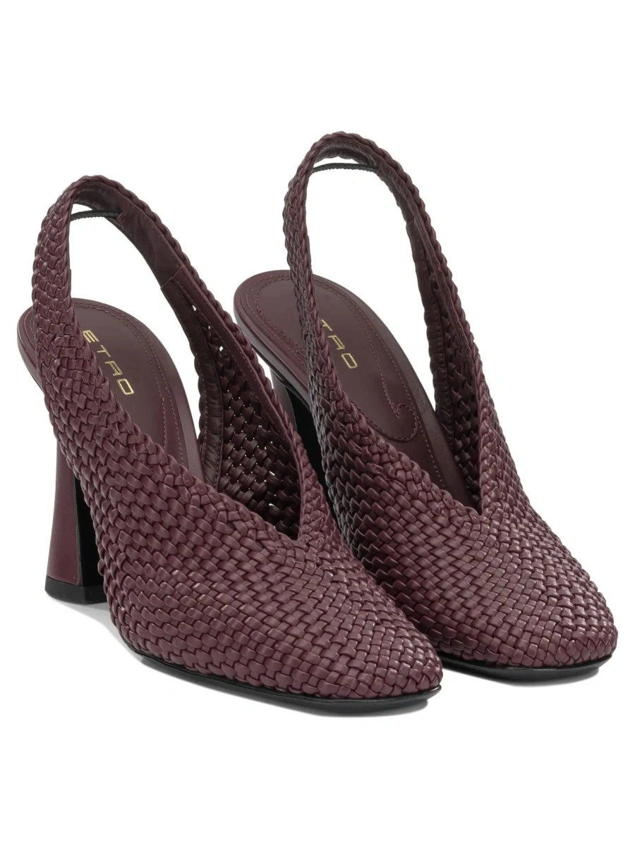 Pantofi 90MM Woven Slingbacks - Img 2