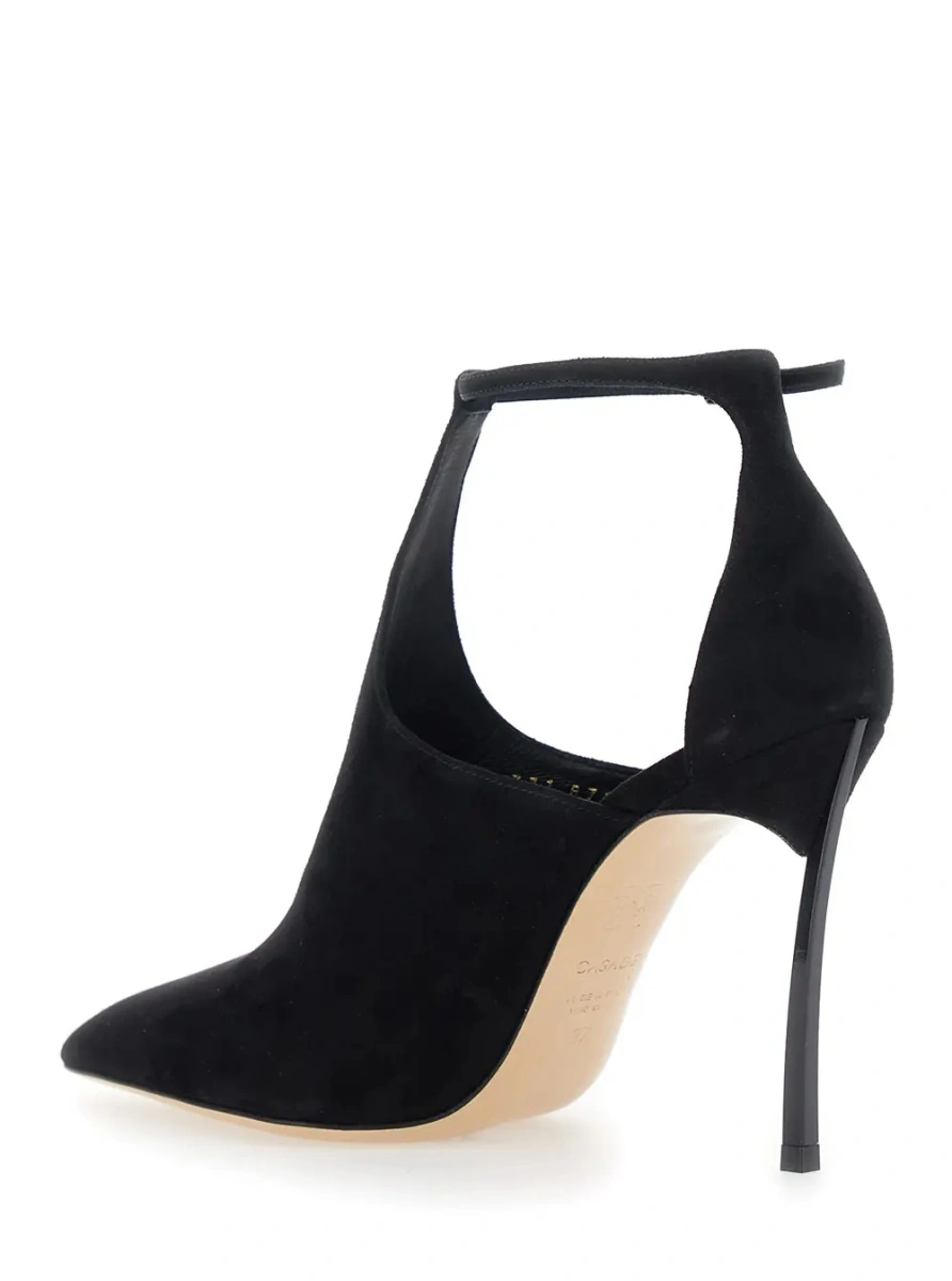 Pantofi black high-heeled pumps with adjustable strap in suede Women - Img 2