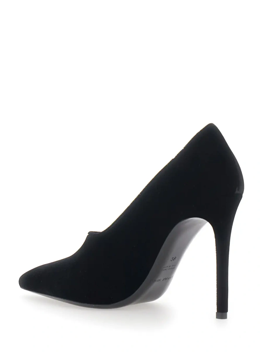 Pantofi Black Pumps with High Stiletto Heel in Velvet for Women - Img 3