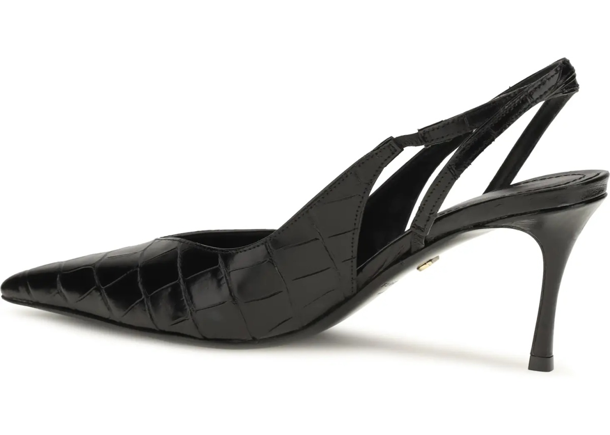 Pantofi Crocodile-effect leather Slingback Pumps - Img 3