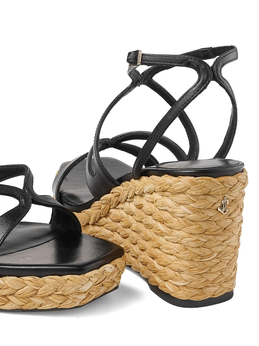 Pantofi cu platforma Jimmy Choo negri din piele si material textil - Img 7