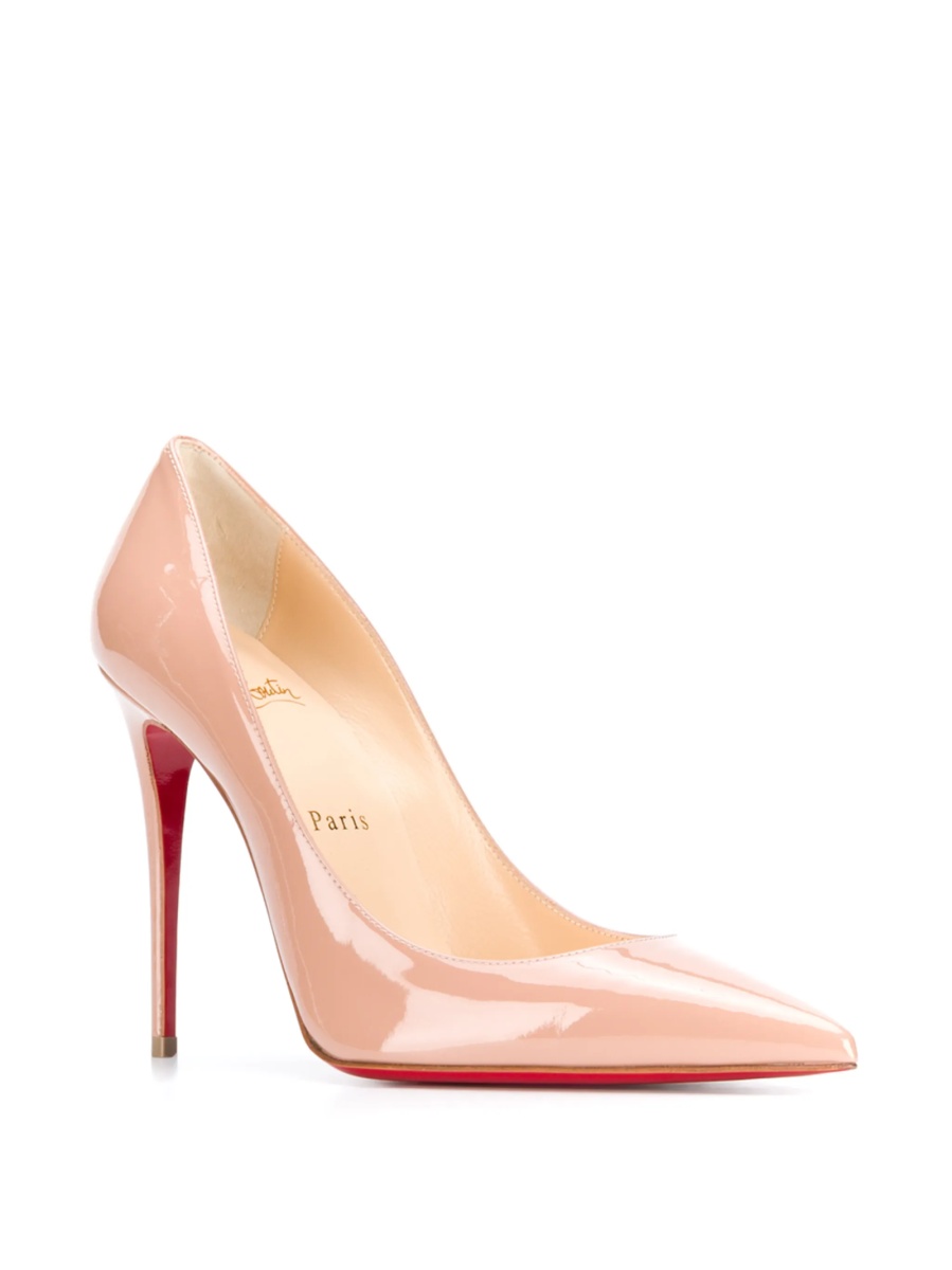 Pantofi cu toc Christian Louboutin neutri din piele - Img 2