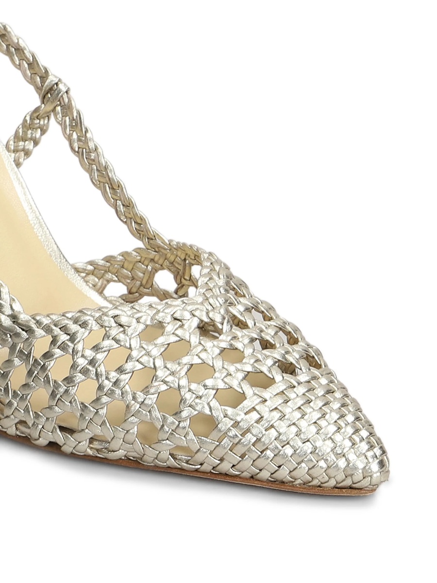 Pantofi cu toc Dolce &amp; Gabbana argintii din piele - Img 5