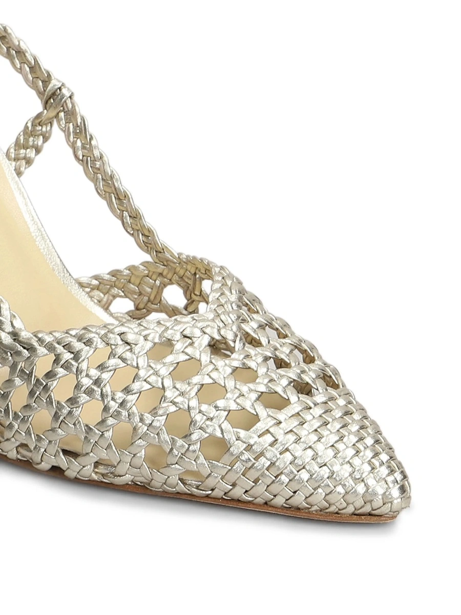 Pantofi cu toc Dolce &amp; Gabbana argintii din piele - Img 5