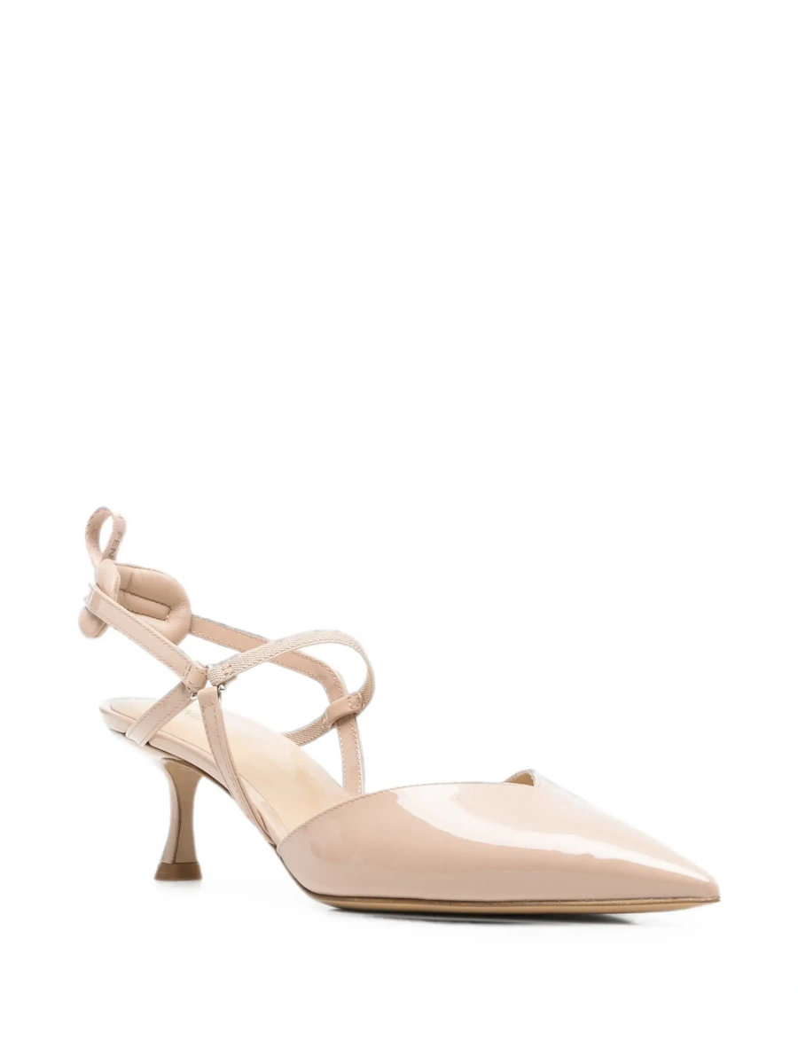 Pantofi cu toc Fendi bej din piele - Img 5