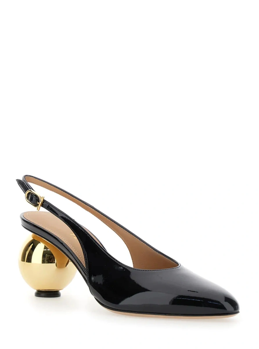 Pantofi cu toc Ferragamo negri din piele lacuita - Img 2