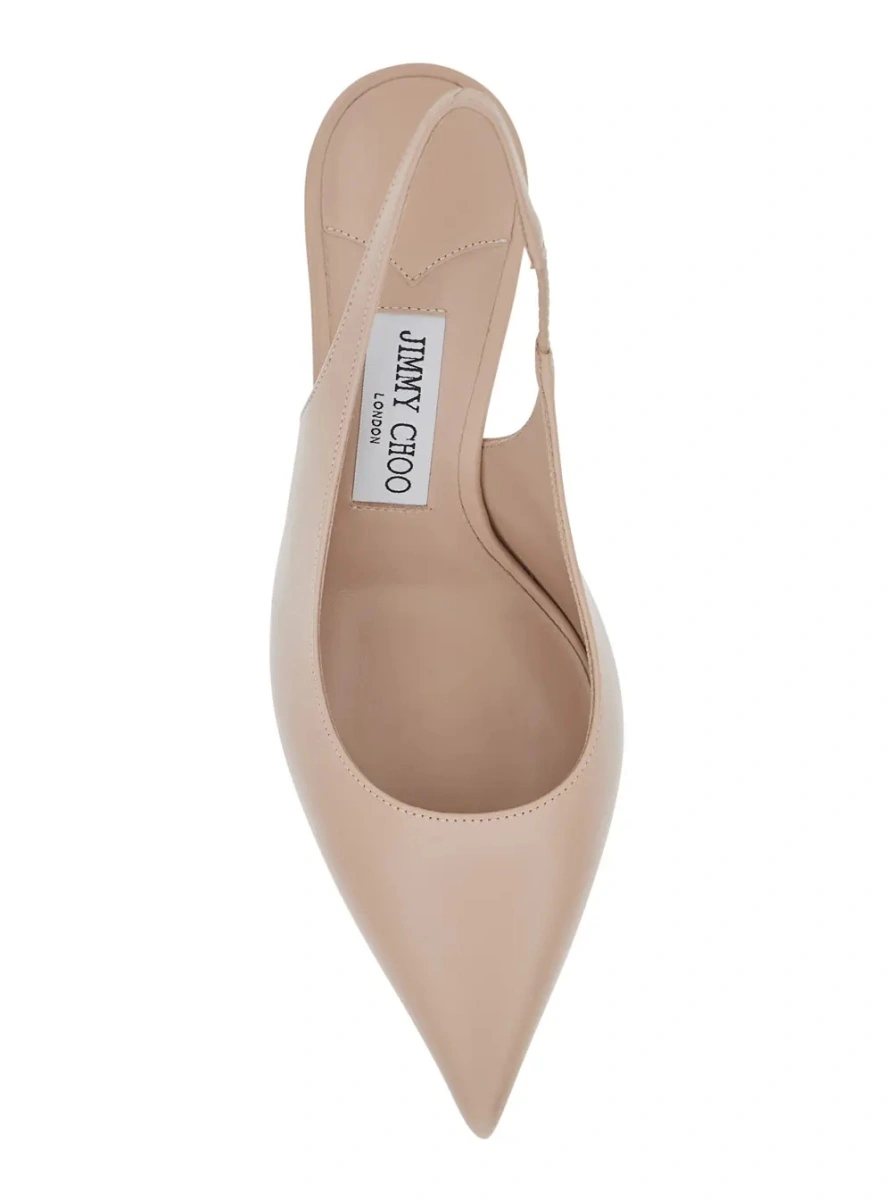 Pantofi cu toc Jimmy Choo bej din piele - Img 4