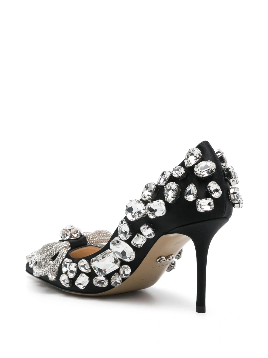Pantofi cu toc MACH &amp; MACH negri din material textil - Img 3