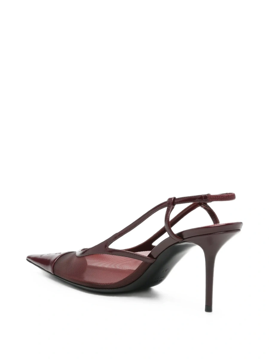 Pantofi cu toc Saint Laurent mov din piele - Img 6
