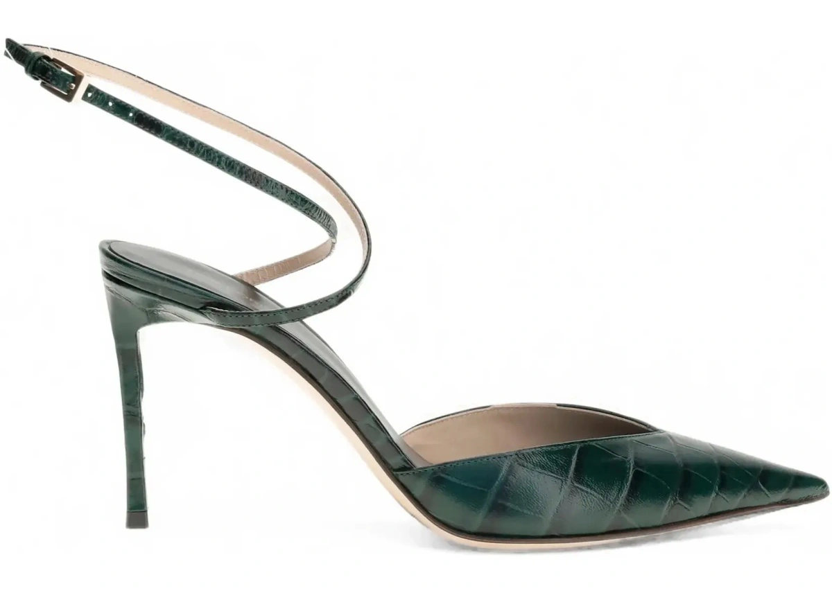 Pantofi cu toc Tom Ford verzi din piele - Img 6