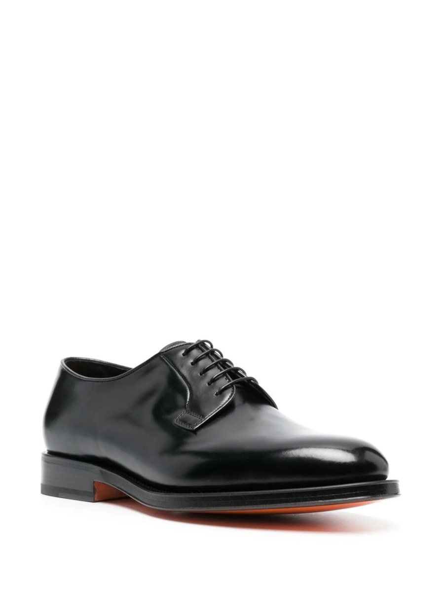 Pantofi Derby Ganni negri din piele - Img 2