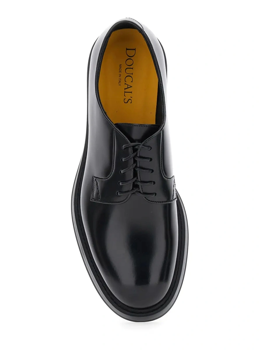 Pantofi eleganti Doucal's negri din piele de vitel - Img 4