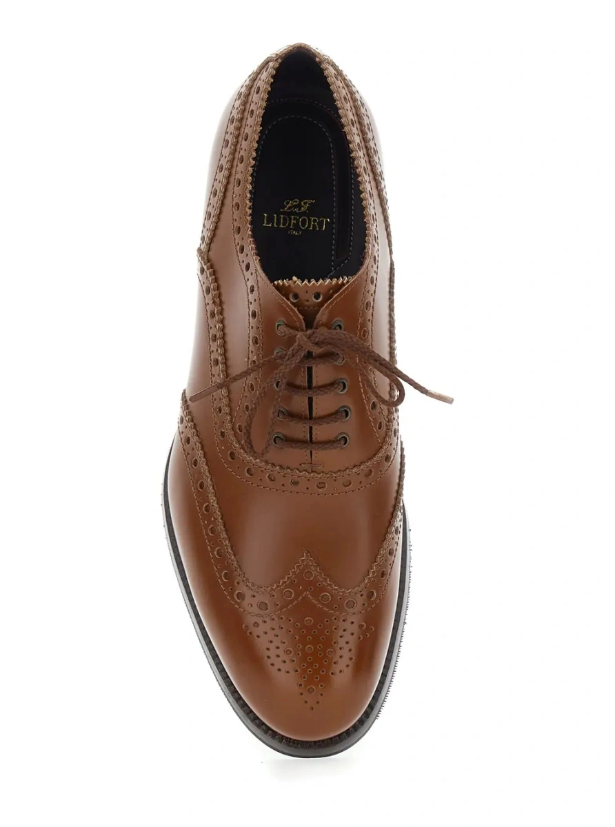 Pantofi eleganti LIDFORT maro din piele - Img 4