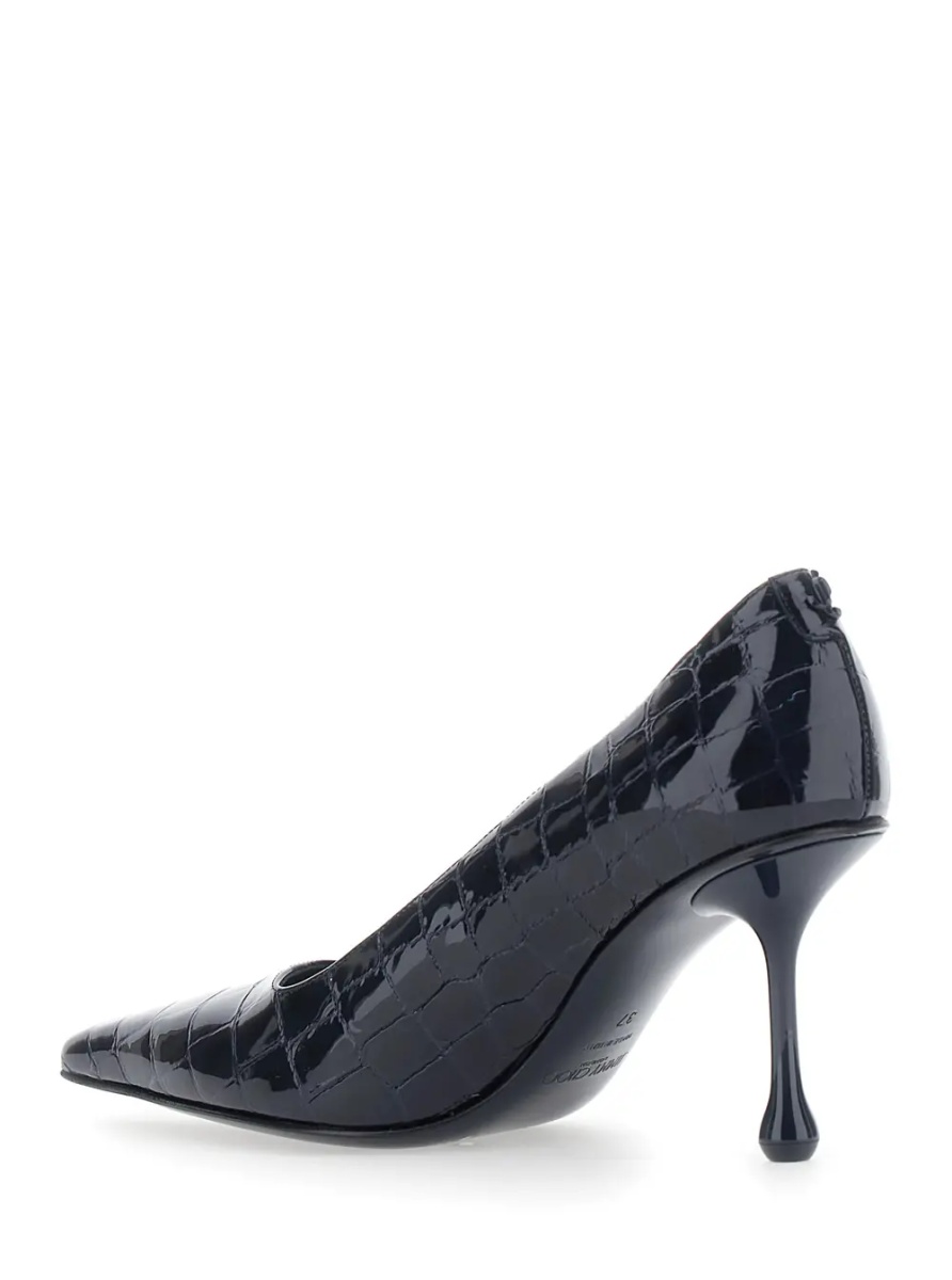 Pantofi 'Ixia' blue Pumps with pointed design in crocodile-effect leather for women - Img 3