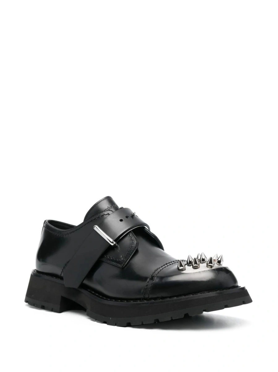 Pantofi Monkstrap Alexander McQueen negri din piele - Img 2
