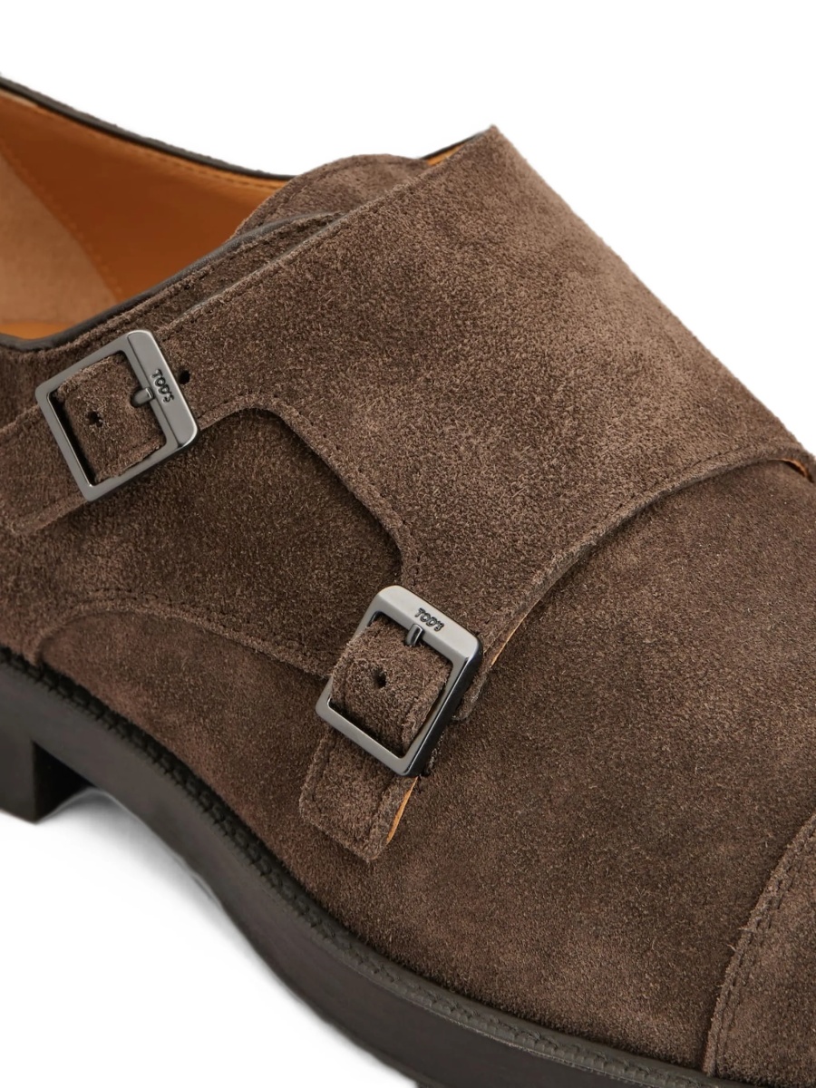 Pantofi Monkstrap TOD'S maro din piele intoarsa - Img 4