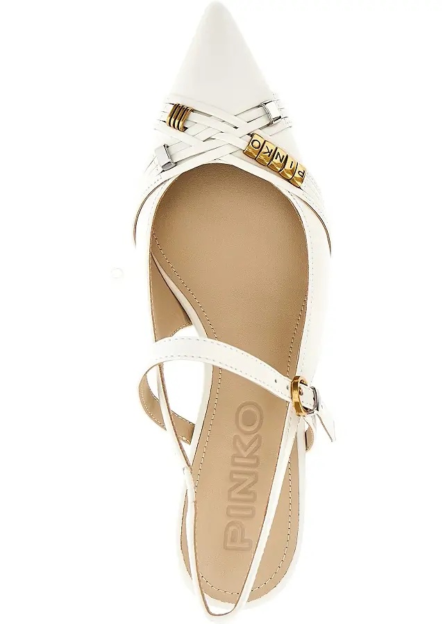 Pantofi Nappa leather slingback pumps with charms - Img 4