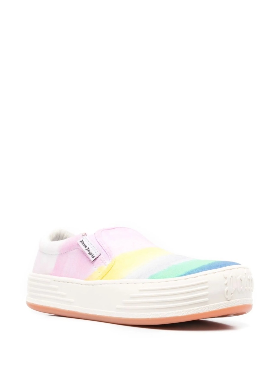 Pantofi slip-on Palm Angels roz din material textil - Img 2