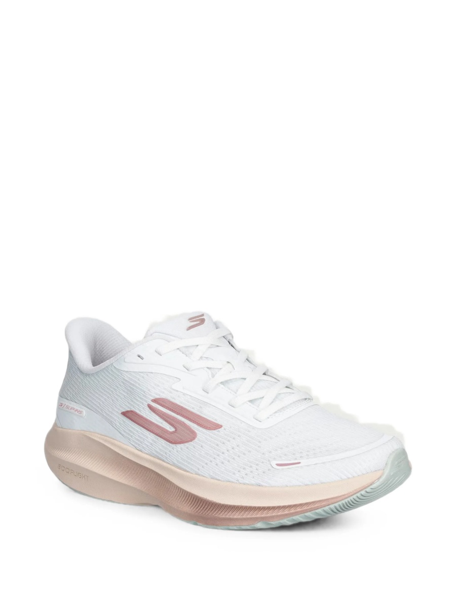 Pantofi slip-on SKECHERS albi din material textil - Img 2