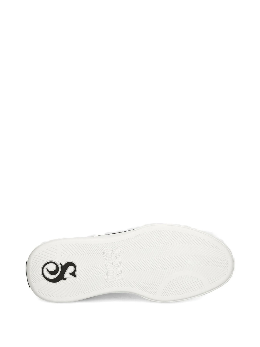 Pantofi slip-on SKECHERS albi din piele si material textil - Img 4