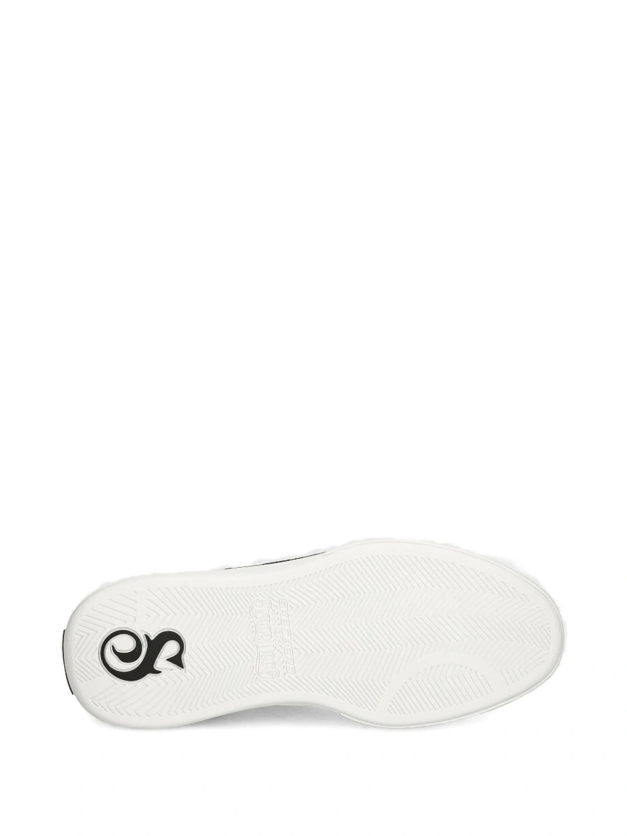 Pantofi slip-on SKECHERS albi din piele si material textil - Img 4