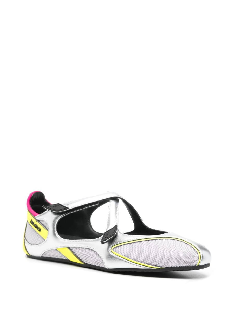 Pantofi slip-on THE ATTICO argintii din material textil si poliuretan - Img 2