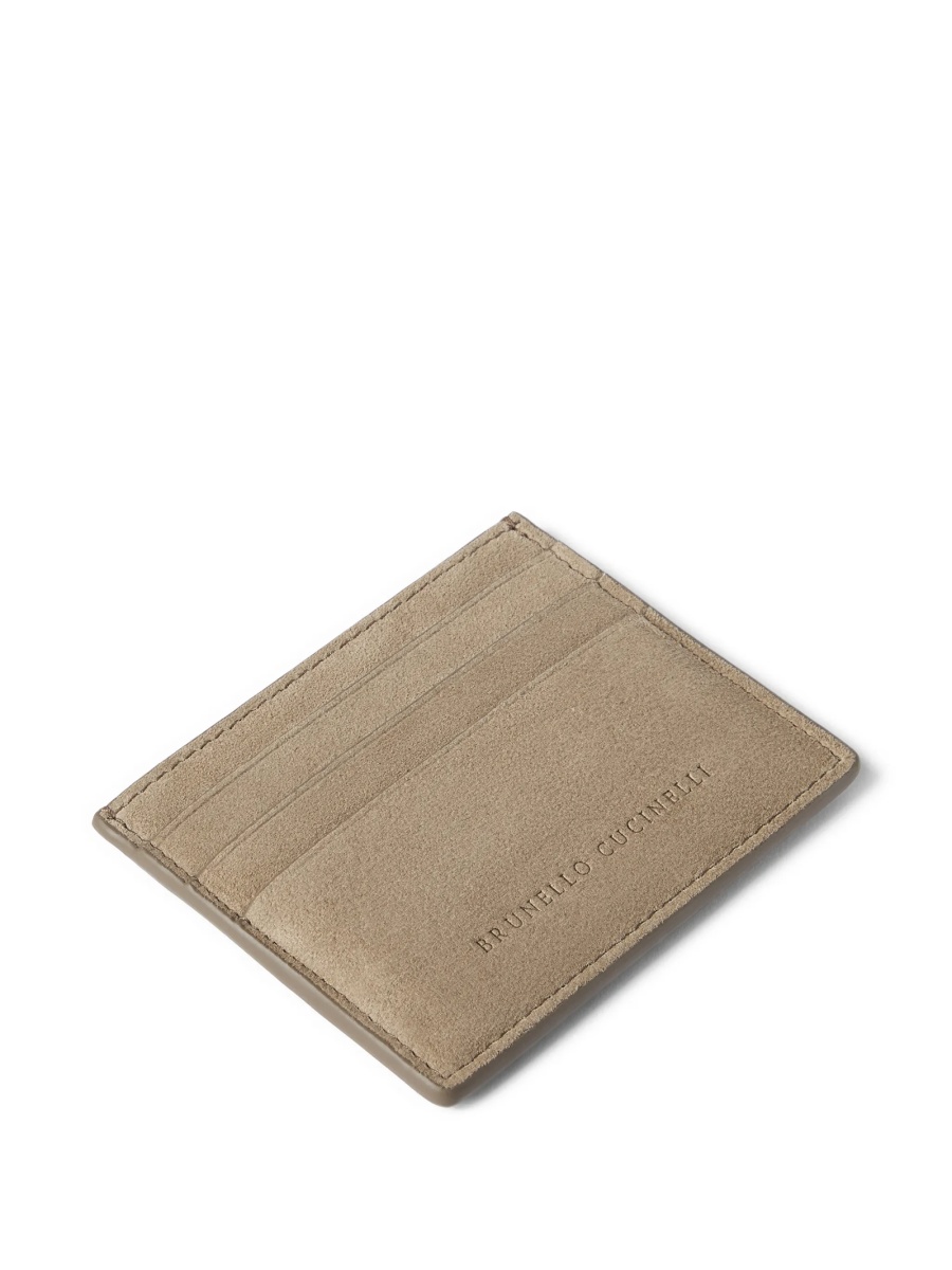 Portofel Brunello Cucinelli neutru din piele intoarsa - Img 4