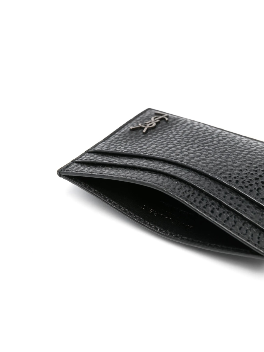 Portofel Saint Laurent negru din piele si alama - Img 3