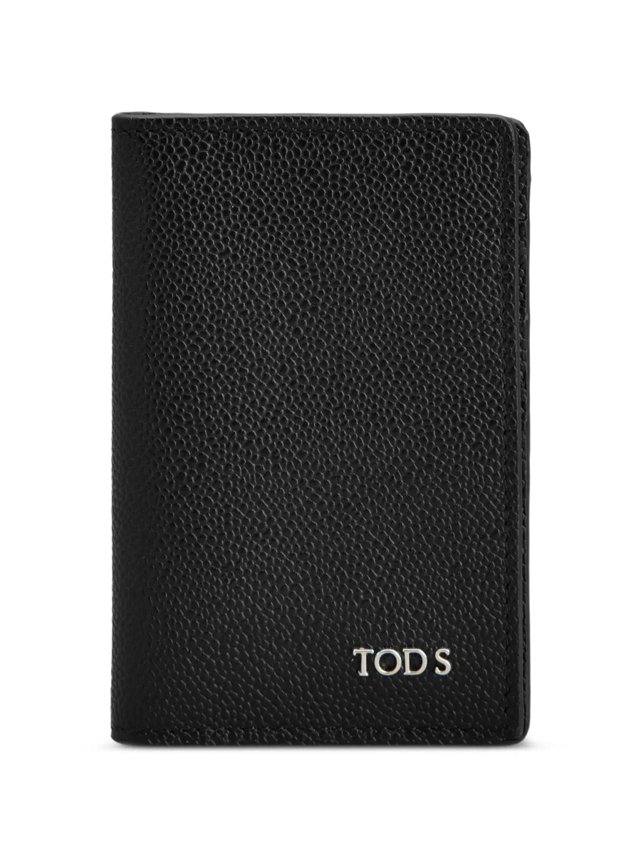 Portofele Black Cardholder with metallic logo lettering in grained leather man - Img 7