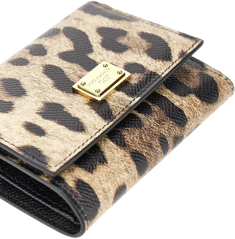 Portofele Leopard-print leather french flap wallet - Img 4
